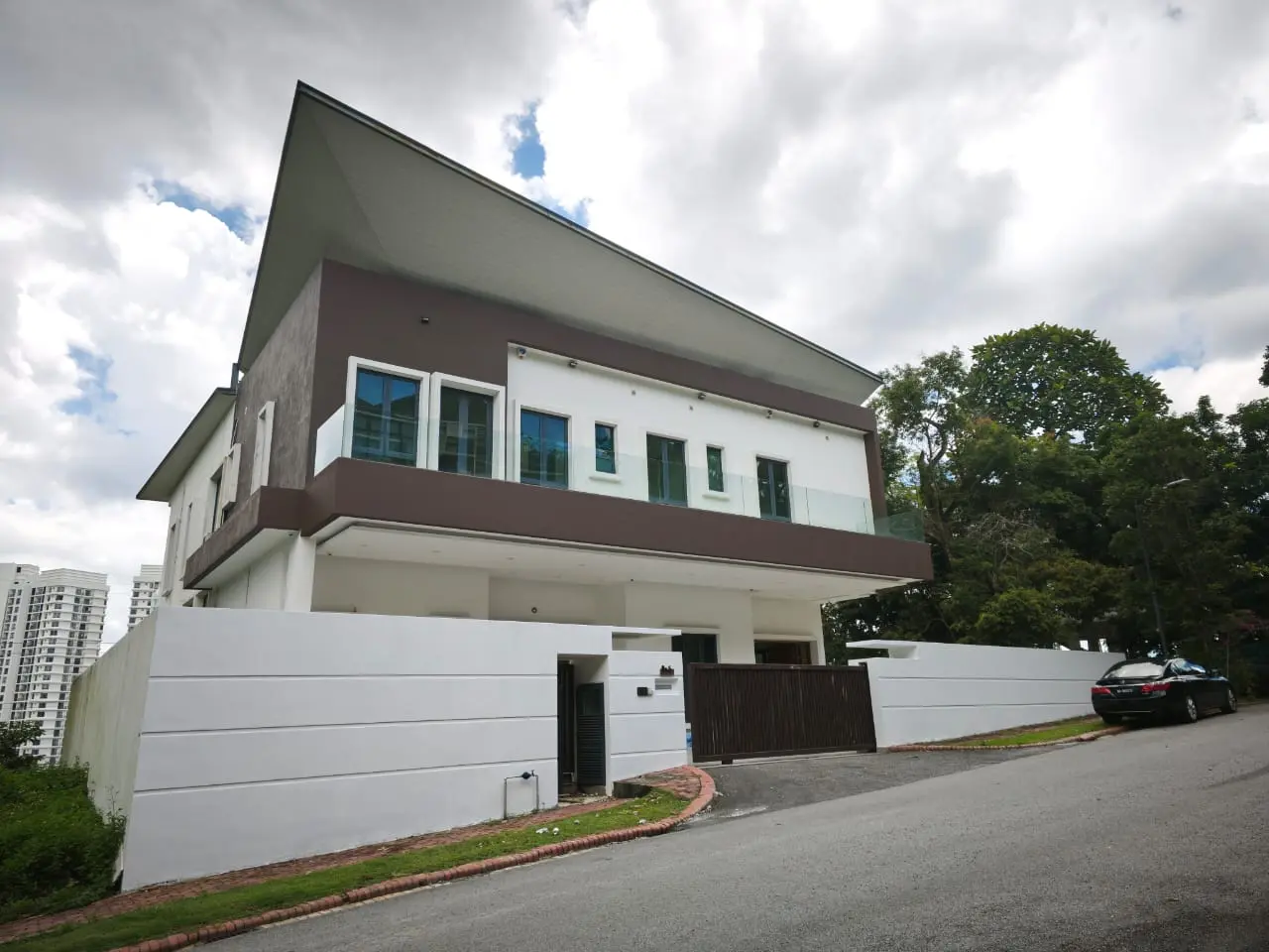 Exterior of the four-storey Country Heights Damansara bungalow
