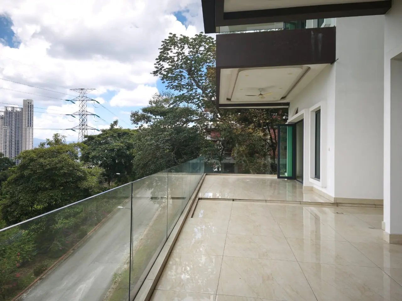 Large balcony at the Country Heights Damansara bungalow