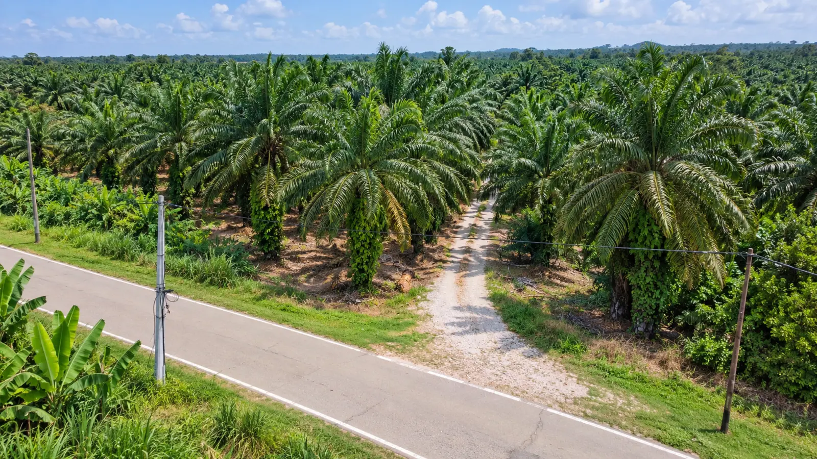 Aerial view of the agricultural land for sale in Telok Datok