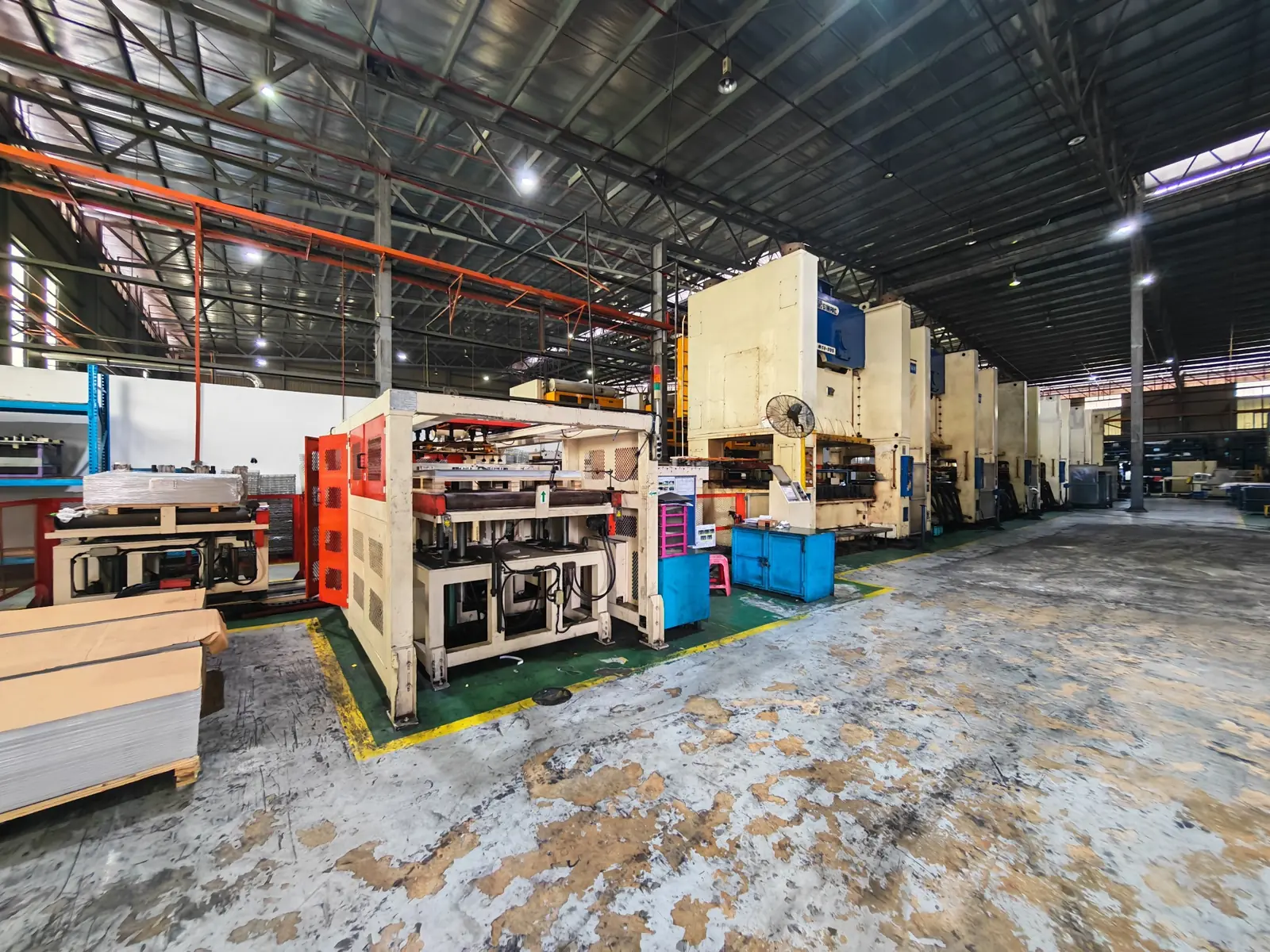 Covered industrial work area inside the property