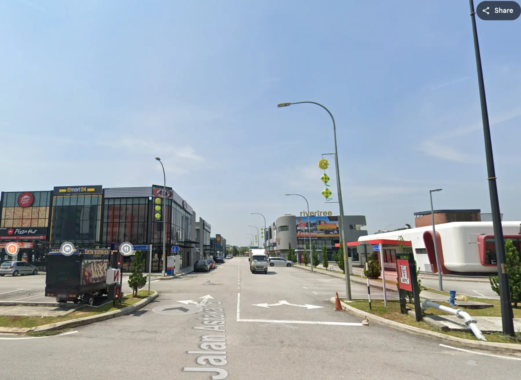 Corner retail row within the UNO Rivertree commercial precinct